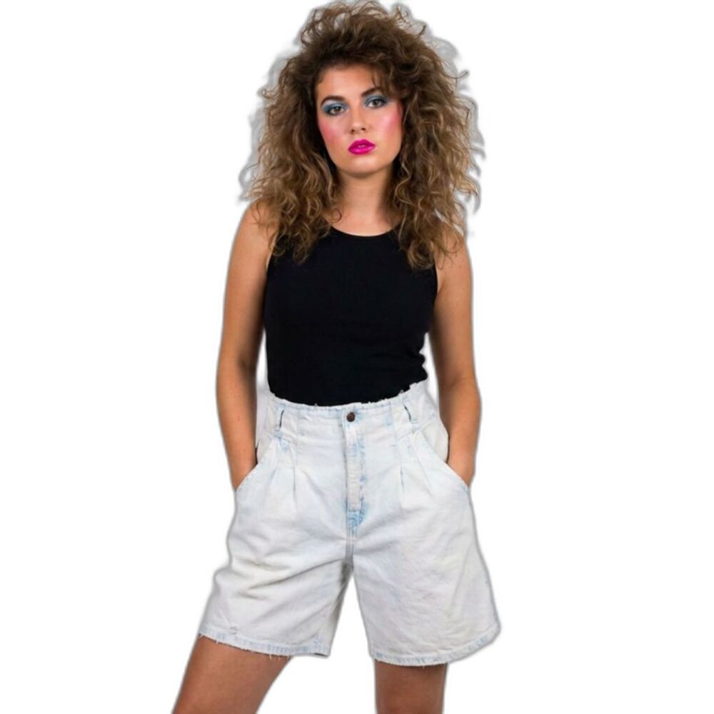Vintage 80s 90s High Waist Mom Jean Yoke Stone Washed Sunset Blues Shorts Large
